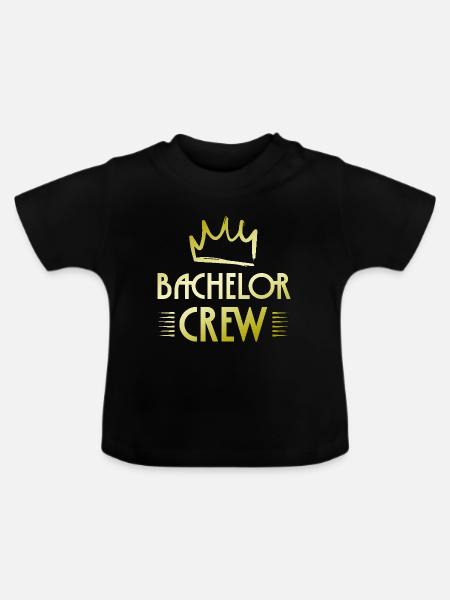 Bachelor Crew - Baby Bio-T-Shirt mit Rundhals - Schwarz