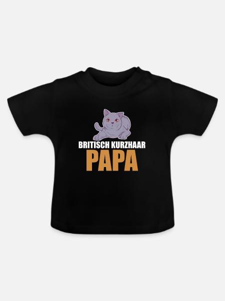 Britisch Kurzhaar Katze - Baby Bio-T-Shirt mit Rundhals - Schwarz