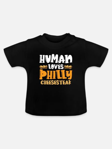 Philly Cheesesteak Sandwich - Baby Bio-T-Shirt mit Rundhals - Schwarz