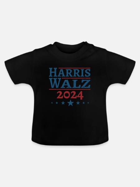 Harris Walz 2024 - Baby Bio-T-Shirt mit Rundhals - Schwarz