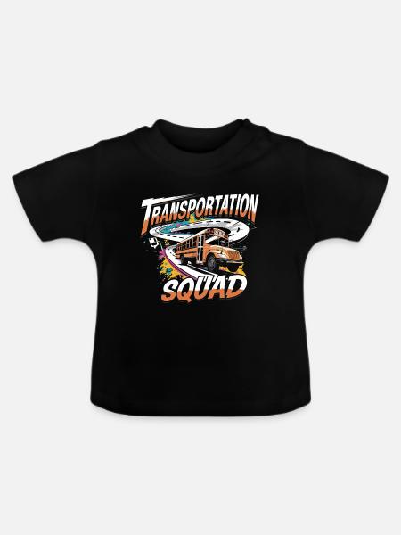 Transportation Squad 4 - Baby Bio-T-Shirt mit Rundhals - Schwarz