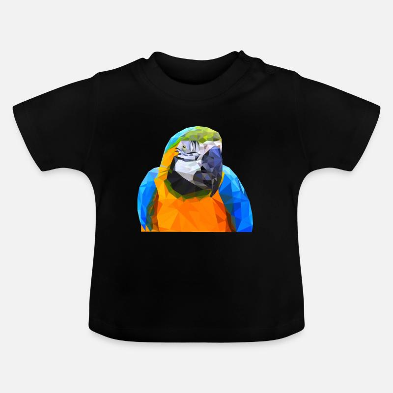 Tête de perroquet perroquet polygone - T-shirt bio col rond Bébé - noir