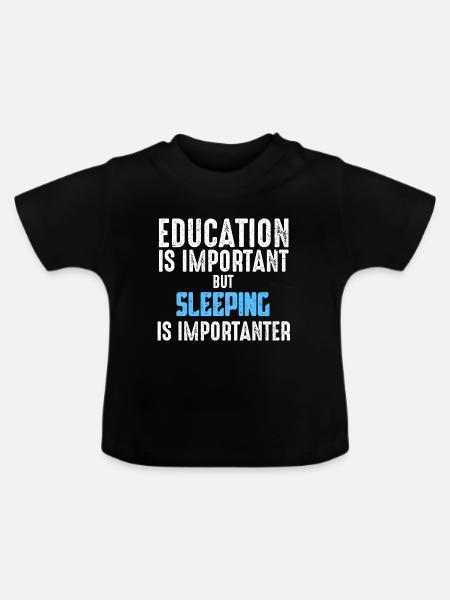 Schlafen - Baby Bio-T-Shirt mit Rundhals - Schwarz