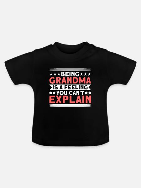 Großmama Oma Großmutter Geschenk - Baby Bio-T-Shirt mit Rundhals - Schwarz