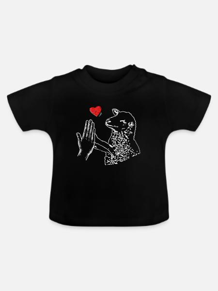 High Five Schaf - Baby Bio-T-Shirt mit Rundhals - Schwarz