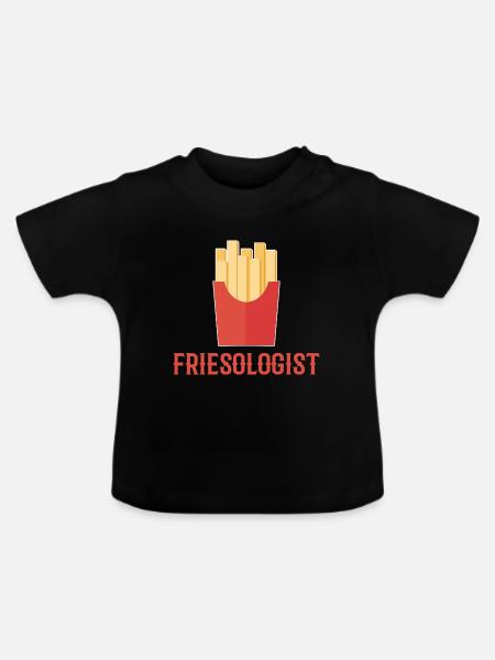 Friesologe Feinschmecker Geschenk - Baby Bio-T-Shirt mit Rundhals - Schwarz