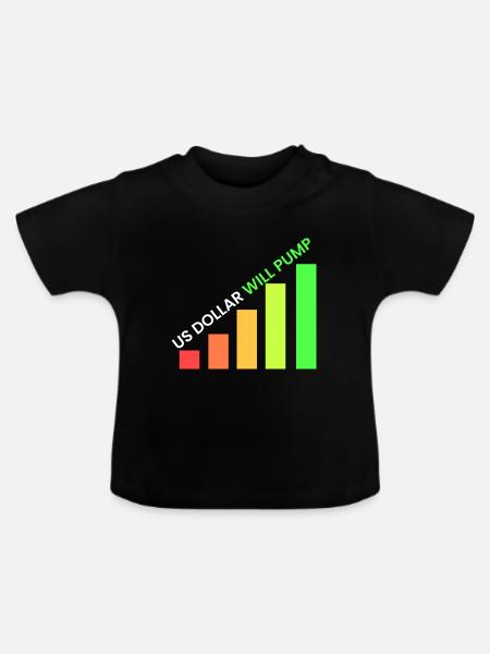 US Dollar wird pumpen - Baby Bio-T-Shirt mit Rundhals - Schwarz