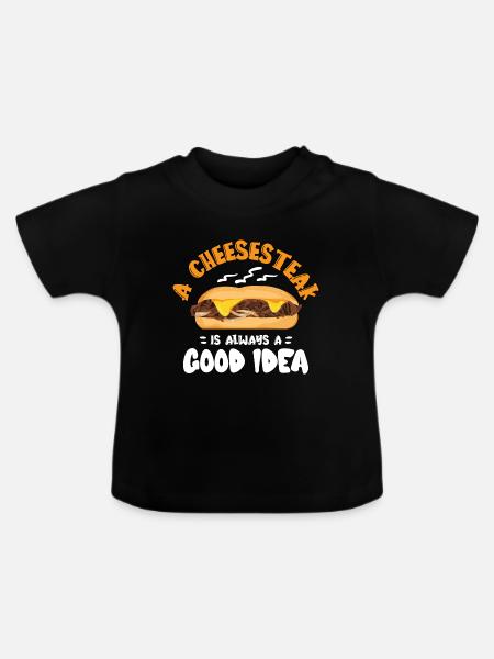Philly Cheesesteak Sandwich - Baby Bio-T-Shirt mit Rundhals - Schwarz