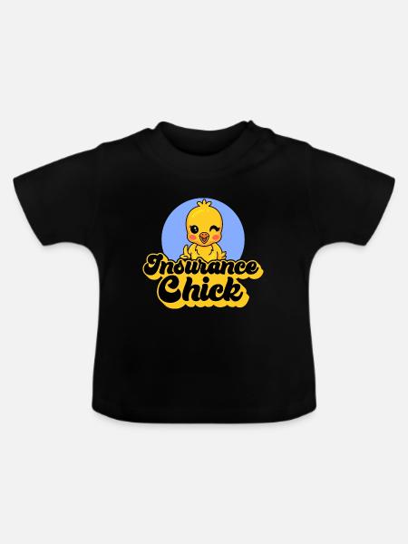 Versicherung Chick - Baby Bio-T-Shirt mit Rundhals - Schwarz