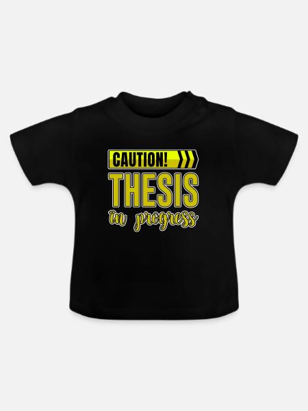 Caution Thesis In Progress 4 - Baby Bio-T-Shirt mit Rundhals - Schwarz