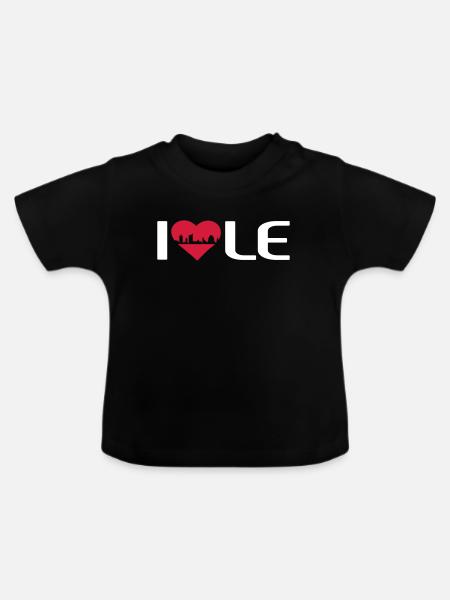 I love LE - Baby Bio-T-Shirt mit Rundhals - Schwarz