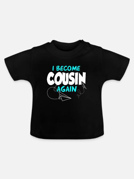 Ich werde wieder ein Cousin - Baby Bio-T-Shirt mit Rundhals - Schwarz