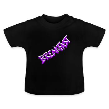 Breakfast Breakfast Food Meal Delicious Font - Baby Organic T-Shirt with Round Neck - black - Front