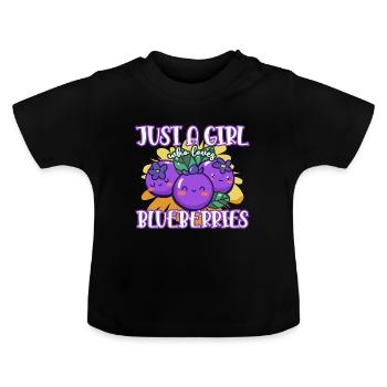Blaubeeren - Baby Bio-T-Shirt mit Rundhals - Schwarz - Vorne