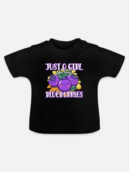 Blaubeeren - Baby Bio-T-Shirt mit Rundhals - Schwarz