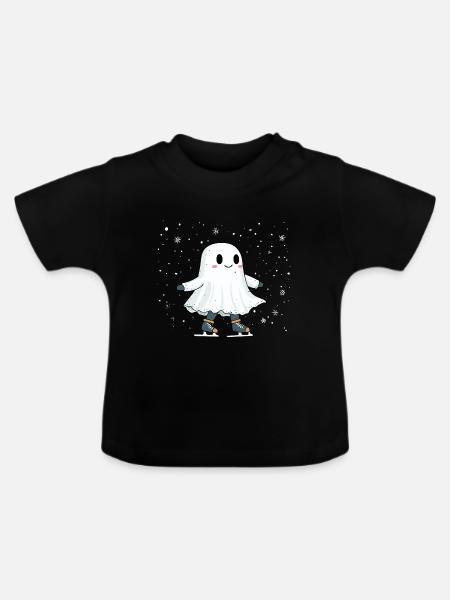Geist auf Schlittschuhe - Baby Bio-T-Shirt mit Rundhals - Schwarz