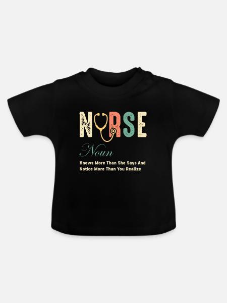 Krankenschwester - Baby Bio-T-Shirt mit Rundhals - Schwarz