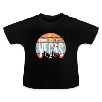 Las Vegas - Baby Bio-T-Shirt mit Rundhals - Schwarz - Vorne
