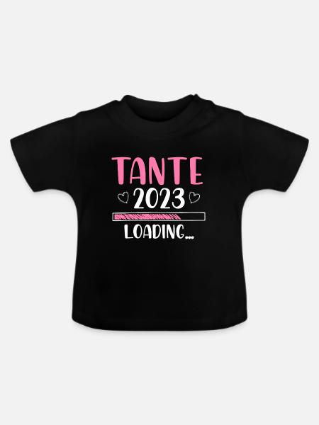 Tante 2023 Loading - Baby Bio-T-Shirt mit Rundhals - Schwarz