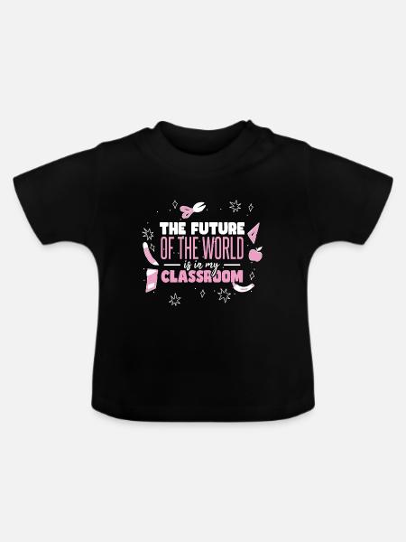 Teil des Teams Baseball Dad - Baby Bio-T-Shirt mit Rundhals - Schwarz