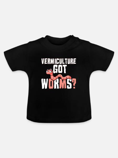 Vermiculture Got Worms - Baby Bio-T-Shirt mit Rundhals - Schwarz