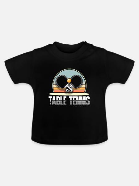 Tischtennis - Baby Bio-T-Shirt mit Rundhals - Schwarz