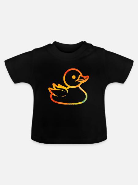 Bunte Ente - Baby Bio-T-Shirt mit Rundhals - Schwarz