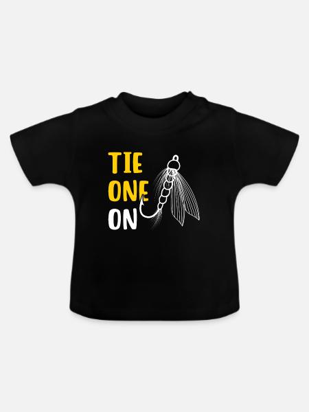 Tie One On Fliegenfischen - Baby Bio-T-Shirt mit Rundhals - Schwarz