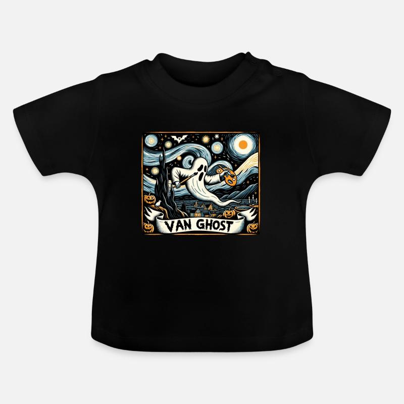 Van Ghost Art Professeur d’Halloween - T-shirt bio col rond Bébé - noir