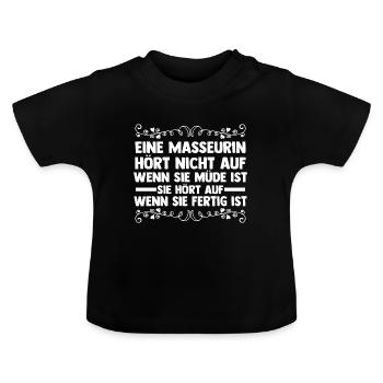Physiotherapeutin Massage Masseurin - Baby Bio-T-Shirt mit Rundhals - Schwarz - Vorne