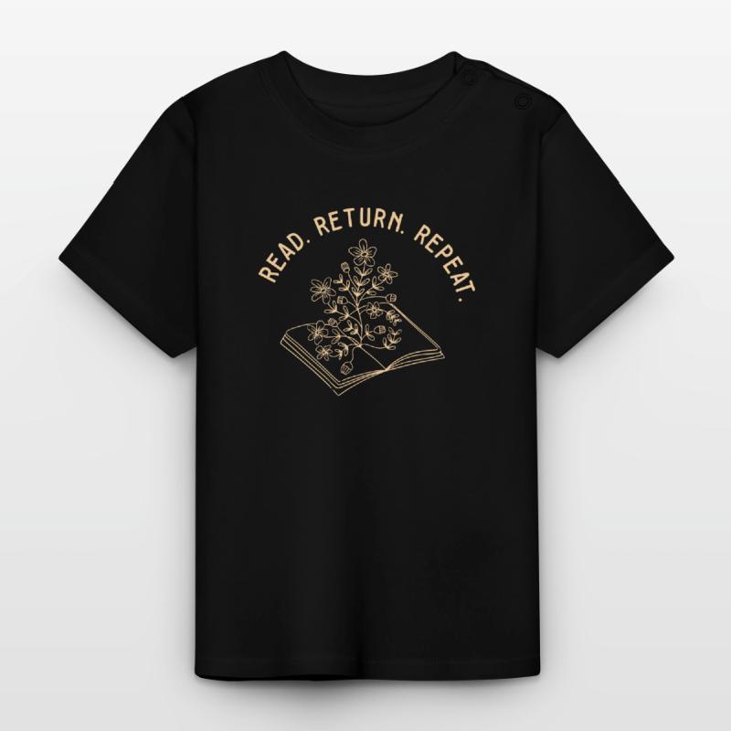 Librarian Read Return Repeat Library Worker Book Baby Bio-T-Shirt mit Rundhals