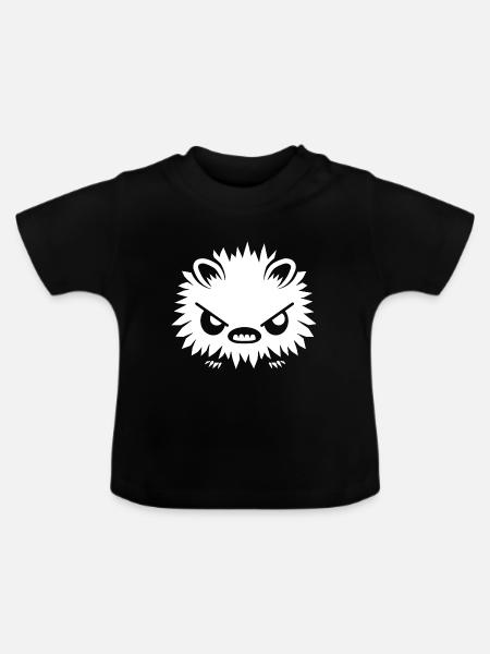 Stachelschwein - Baby Bio-T-Shirt mit Rundhals - Schwarz