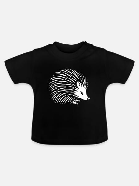 Stachelschwein - Baby Bio-T-Shirt mit Rundhals - Schwarz