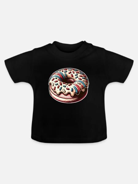 Donut - Baby Bio-T-Shirt mit Rundhals - Schwarz