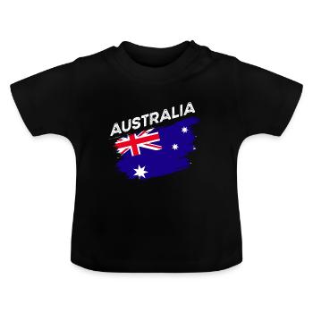 Australie - T-shirt bio col rond Bébé - noir - Devant