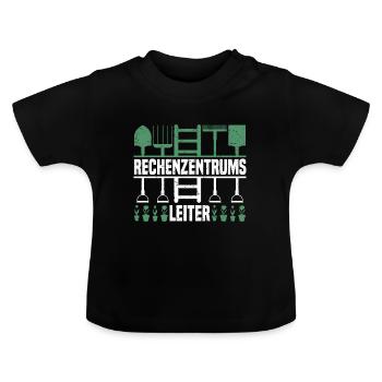 Rechenzentrumsleiter Rechen & Leiter Garten - Baby Bio-T-Shirt mit Rundhals - Schwarz - Vorne
