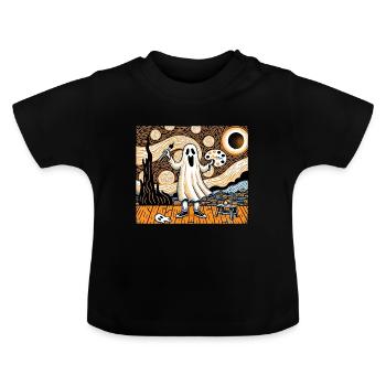 Van Ghost Art Teacher Halloween - Baby Organic T-Shirt with Round Neck - black - Front