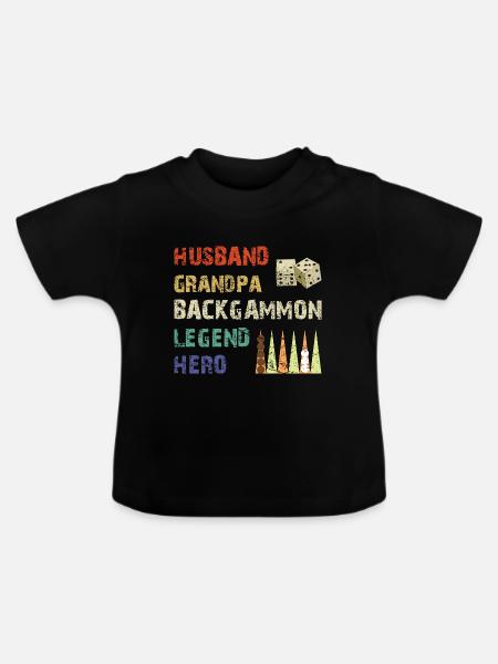 Backgammon Spiel - Baby Bio-T-Shirt mit Rundhals - Schwarz