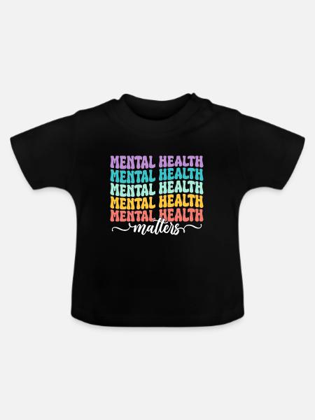 Mental Health Matters - Baby Bio-T-Shirt mit Rundhals - Schwarz