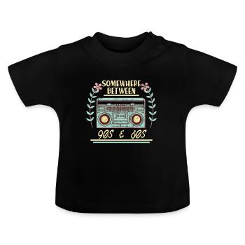 Retro Vintage Radio 80s 90s Cassette Cadeau - T-shirt bio col rond Bébé - noir - Devant