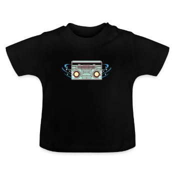 Style de musique rétro radio idée vintage - T-shirt bio col rond Bébé - noir - Devant