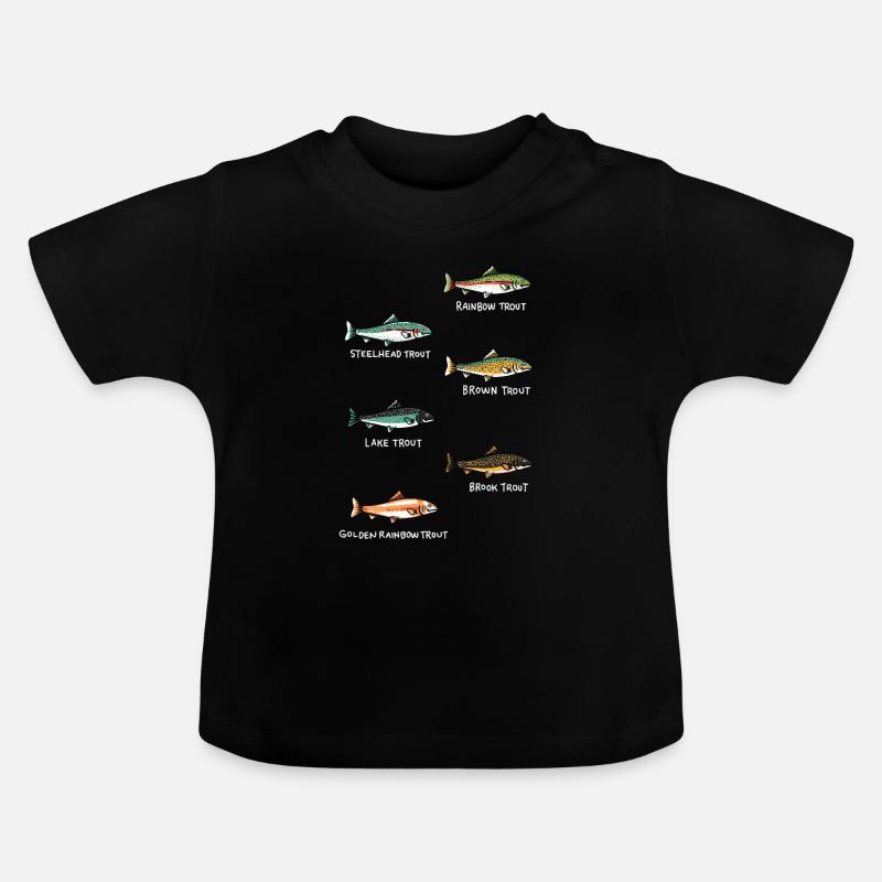Pêche au poisson | Idée cadeau pêche de poissons - T-shirt bio col rond Bébé - noir