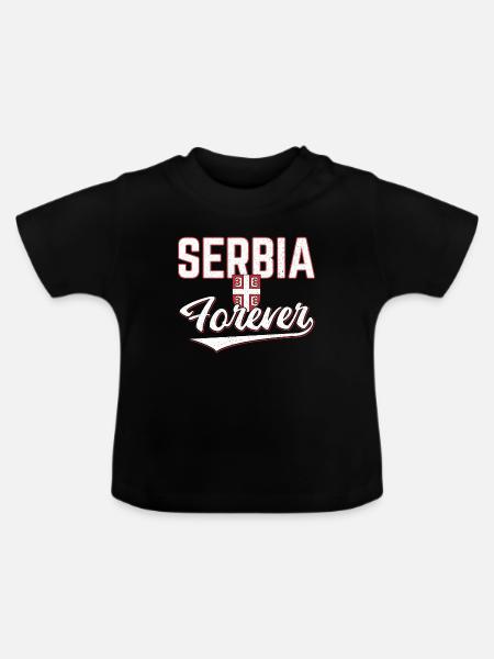 Serbien - Baby Bio-T-Shirt mit Rundhals - Schwarz