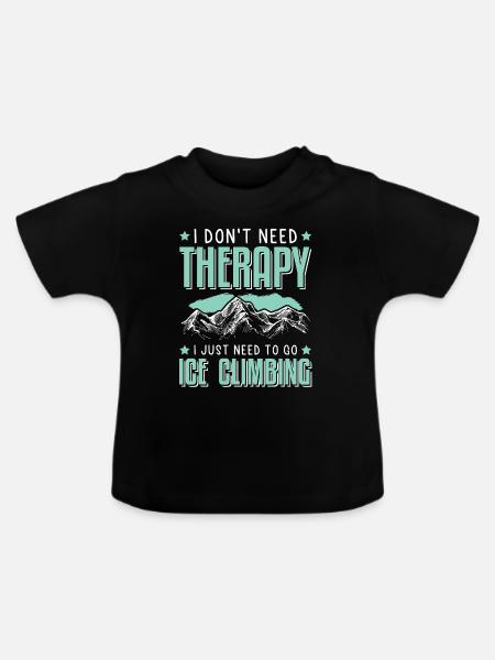 Therapie berge Eisklettern - Baby Bio-T-Shirt mit Rundhals - Schwarz
