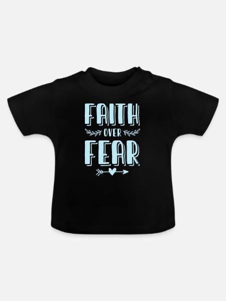 glaube über angst bibel - Baby Bio-T-Shirt mit Rundhals - Schwarz