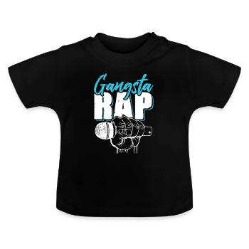 Gangsta Rap - Baby Organic T-Shirt with Round Neck - black - Front