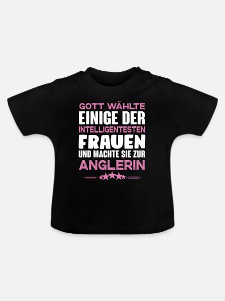 Anglerin - Baby Bio-T-Shirt mit Rundhals - Schwarz