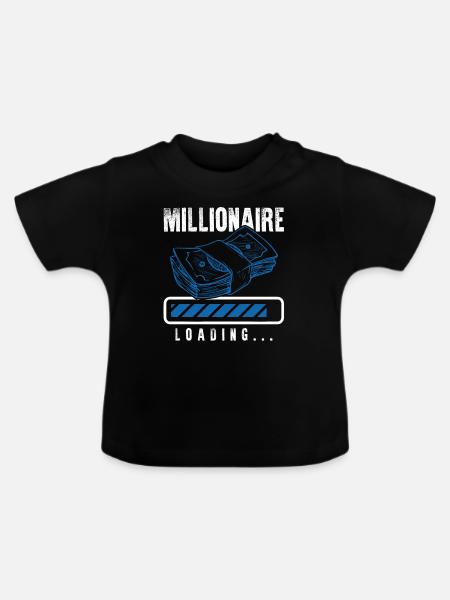 millionär loading - Baby Bio-T-Shirt mit Rundhals - Schwarz