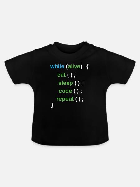 Python Coding Software Developer - Baby Bio-T-Shirt mit Rundhals - Schwarz