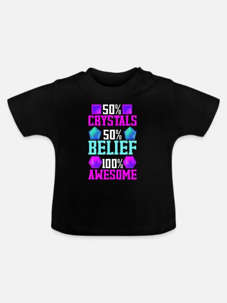 Kristallheiler Kristalle - Baby Bio-T-Shirt mit Rundhals - Schwarz